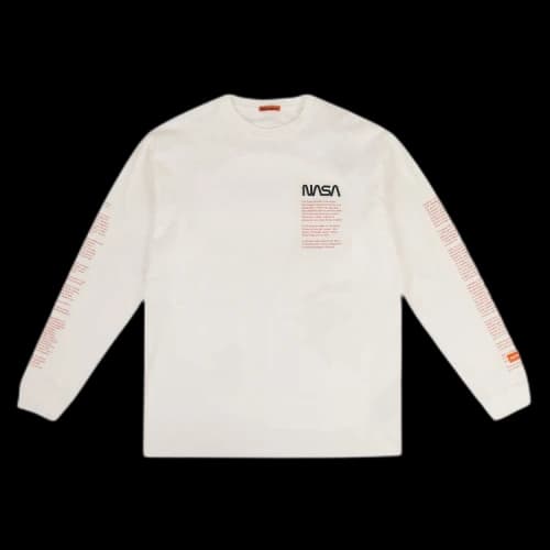 Heron Preston White Cotton NASA Facts Long Sleeves T-Shirt 'White'