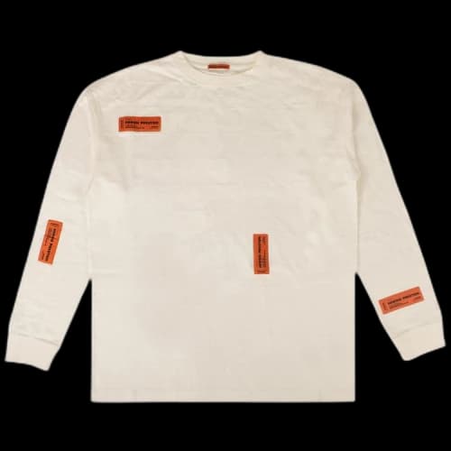 Heron Preston Crazy Label Long Sleeve T-Shirt 'Off White'