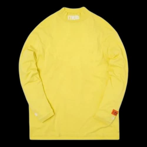 HERON PRESTON Unisex Printing Embroidery Swea Yellow