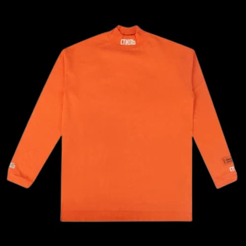 Heron Preston Mock Neck Long-Sleeve T-Shirt 'Orange'