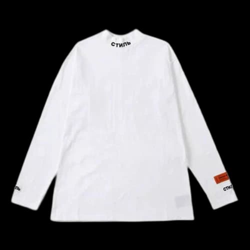 HERON PRESTON High Collar Long Sleeves White