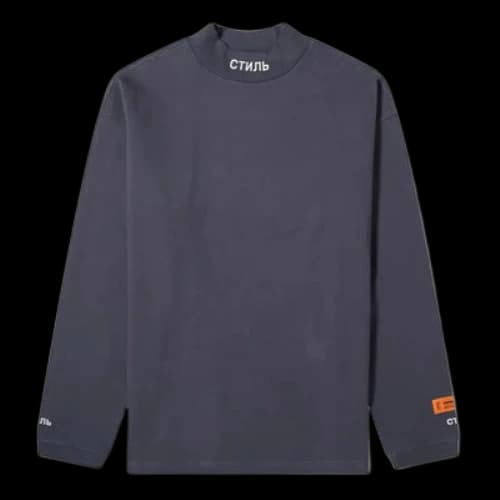 HERON PRESTON Ctnmb Long Sleeve Turtleneck Tshirt 'Navy'