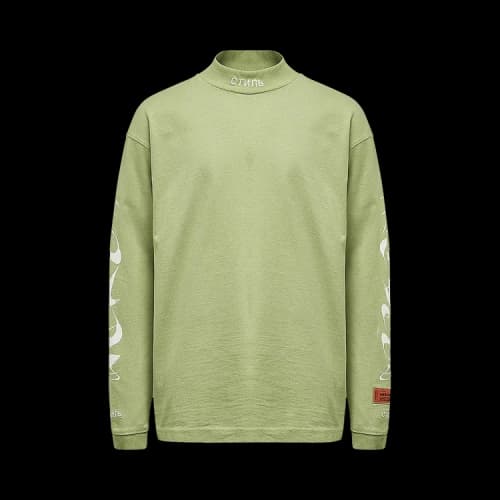 Heron Preston Long-Sleeve Turtleneck 'Green/White'
