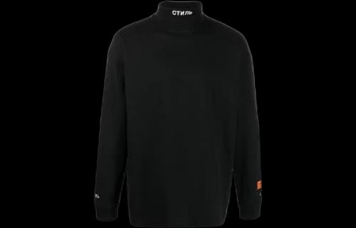 Heron Preston Long-Sleeve Roll Neck Sweatshirt 'Black/White'
