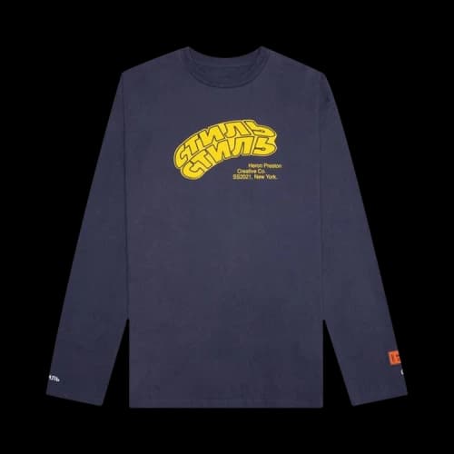 Heron Preston CTNMB Warp Long-Sleeve Tee 'Anthracite/Yellow'