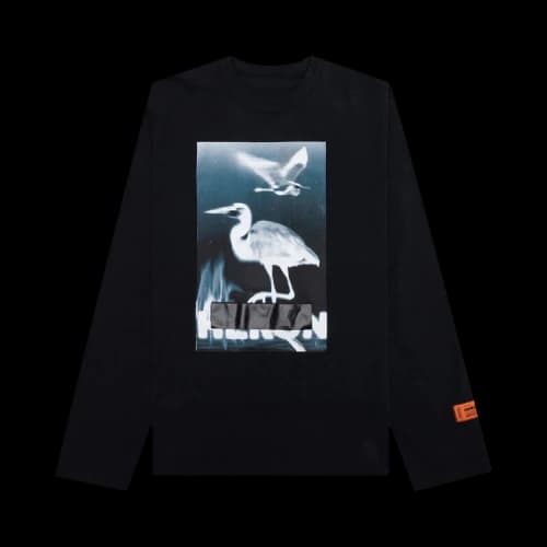 HERON PRESTON Censored Heron Long-Sleeve T-shirt 'Black White'