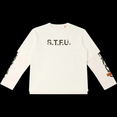 Heron Preston Flaming Double Tee 'Ivory/Black'