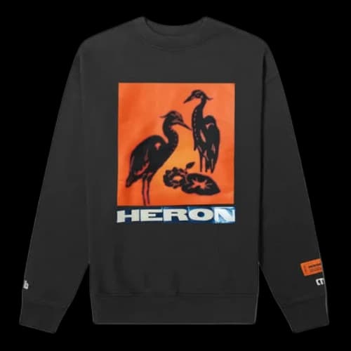 HERON PRESTON Heron Tape Crew Sweatshirt 'Black'