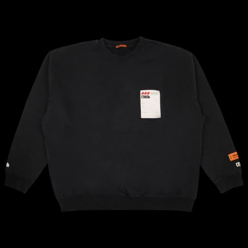 Heron Preston Sticker Label Crewneck 'Off Black'