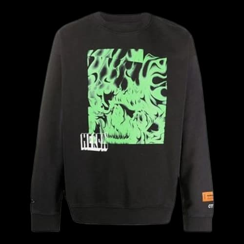HERON PRESTON Pattern Printing Long Sleeves Black
