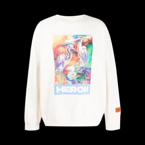 Heron Preston Heron Watercolor Print Crewneck Sweatshirt White