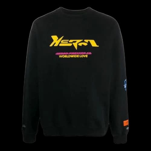 HERON PRESTON Alphabet Printing Pullover Black