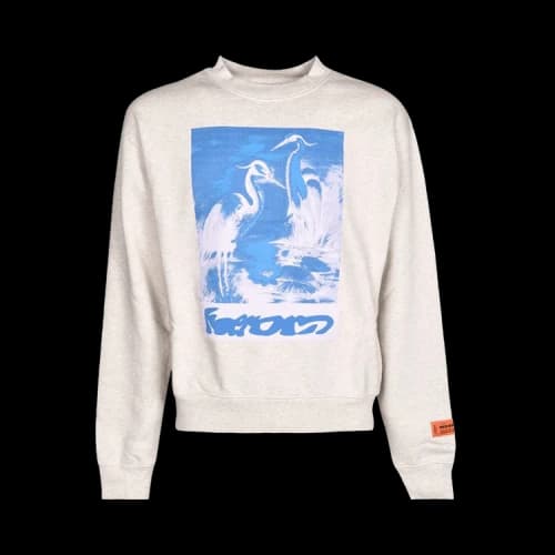 Heron Preston Herons Captcha Crewneck 'Grey Melange/Light Blue'
