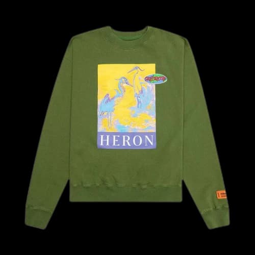 Heron Preston OS Heron Crewneck 'Green/Yellow'