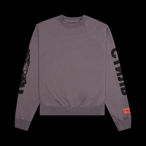 Heron Preston Flaming Skull Crewneck 'Grey/Black'