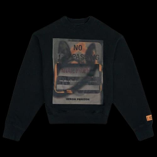 Heron Preston Private Property Crewneck 'Black/Orange'