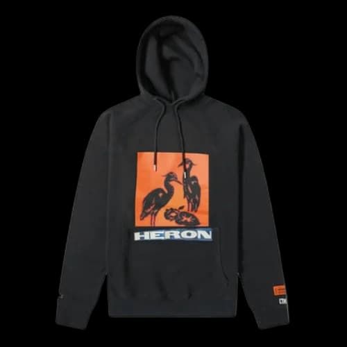 HERON PRESTON Heron Pop Over Hoodie 'Black Orange'