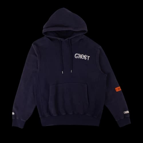 Heron Preston Ghost Hooded Sweatshirt 'Bleached Navy'