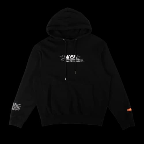 HERON PRESTON x NASA Raglan Facts Crossover hooded Long Sleeves Unisex Black