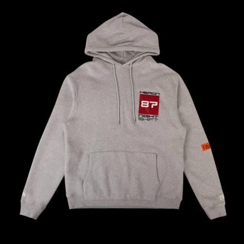 Heron Preston Night Shift Logo Hooded Sweatshirt 'Grey'