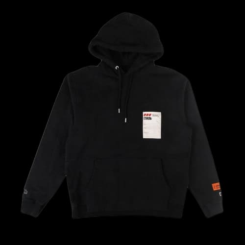 Heron Preston Sticker Label Hoodie 'Off Black'
