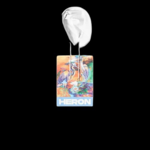 HERON PRESTON Heron Water Colours Print Embroidery Popover Hoodie 'White'