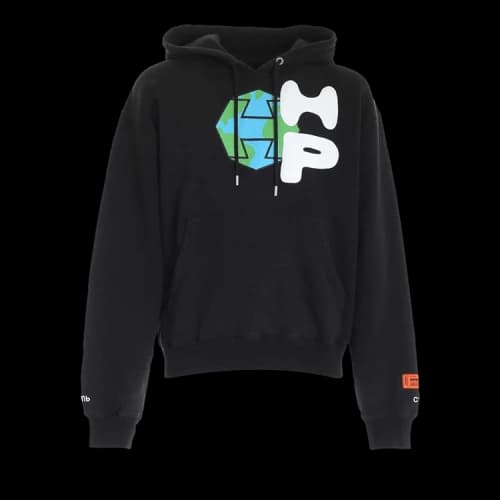 HERON PRESTON Spray Globe Hoodie 'Black'