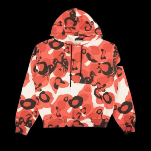 Heron Preston Washed Camo Hoodie Sweatshirt 'Red'