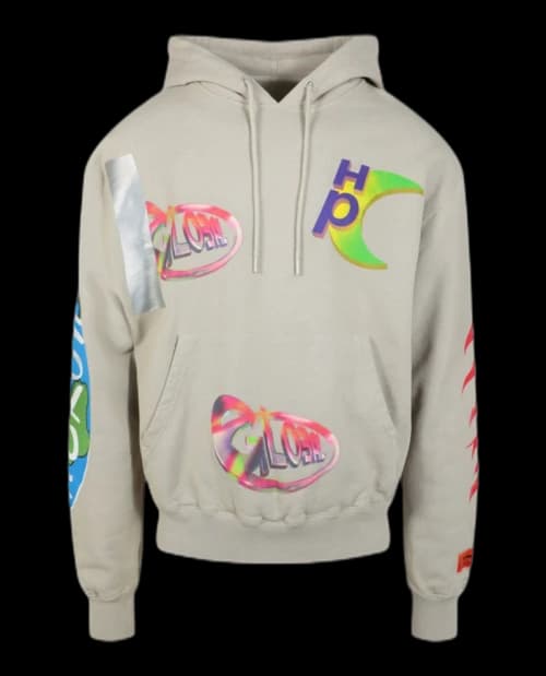 Heron Preston HP Global Collage Hoodie Grey
