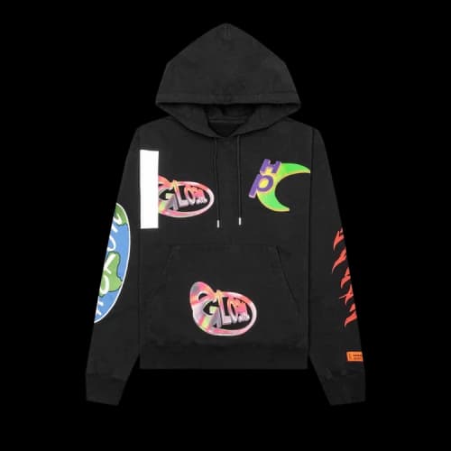Heron Preston Hoodie Global Collage 'Black/Blue'