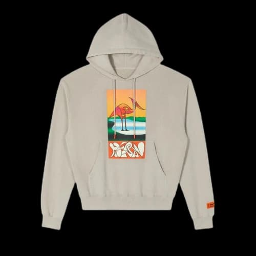 Heron Preston Abstract Hoodie 'Grey/Orange'