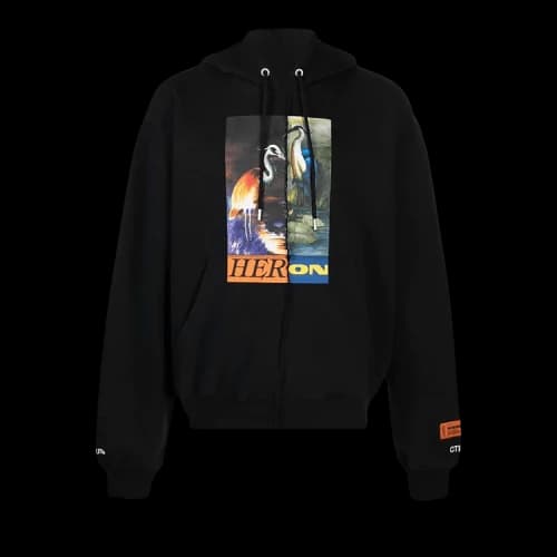 Heron Preston Split Hoodie 'Black/Orange'