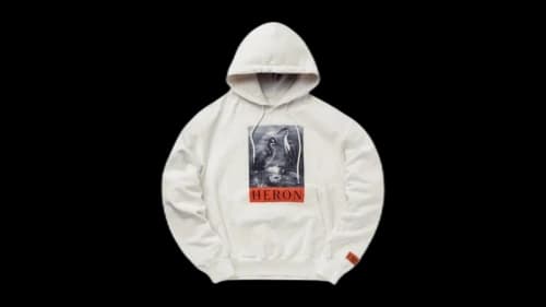Heron Preston Boxed Heron Logo Hoodie White