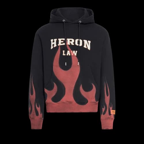 HERON PRESTON Heron Law Flames Hoodie 'Black Red'