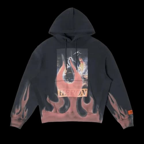 Heron Preston Heron Times Flames Hoodie 'Black'
