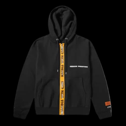 HERON PRESTON Handle Zip Hoody Jacket 'Black Orange'