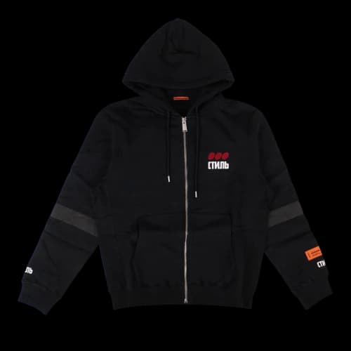 HERON PRESTON Design hooded Cardigan Black