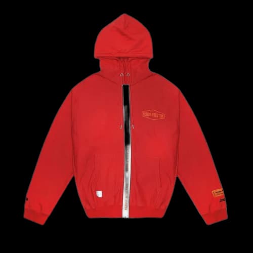 Heron Preston Zipped Logo Hoodie 'Red'