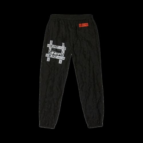 Heron Preston Tyvek Print Crinkled Pants 'Black/White'