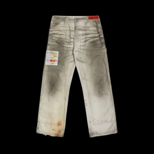 Heron Preston Label Dirt Wash Carpenter Pants 'Grey'