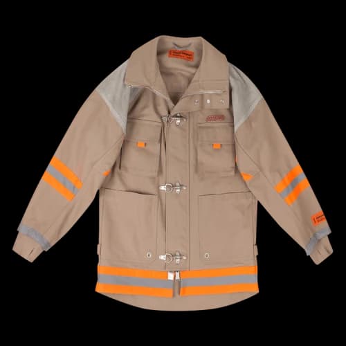 Heron Preston Canvas Fireman Jacket 'Beige/Silver'