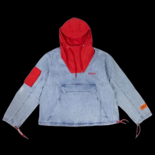 Heron Preston Logo Hooded Jacket 'Light Blue'