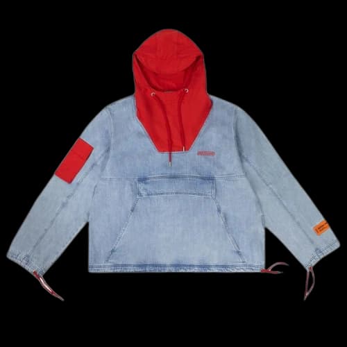 Heron Preston Logo Hooded Jacket 'Light Blue'