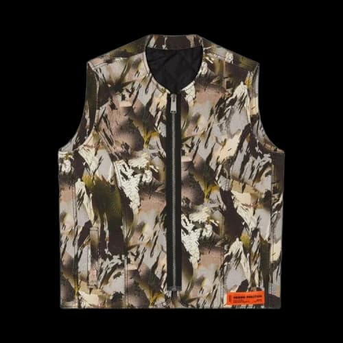 Heron Preston Camo Zip Up Military Vest 'Camou Green'