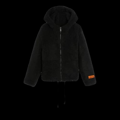 Heron Preston Fleece Hooded Jacket 'Black'