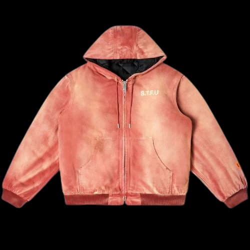 Heron Preston Distressed Effect Hooded Jacket 'Red/White'