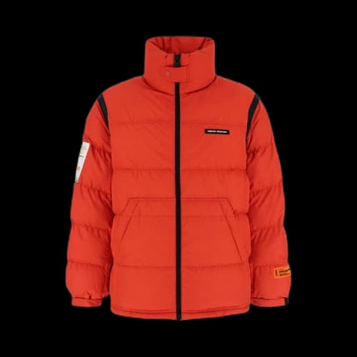Heron Preston Label Nylon Puffer 'Red'