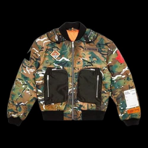 HERON PRESTON Camouflage Functional Long Sleeves aviator Jacket Green