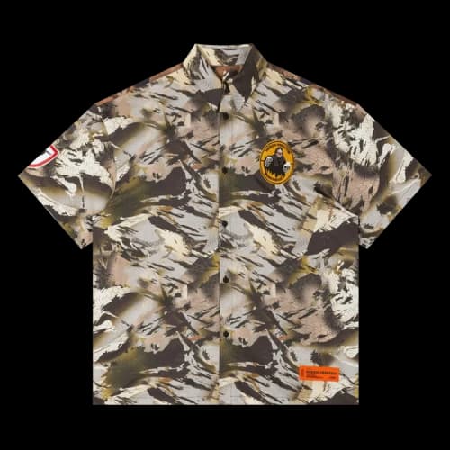Heron Preston Camo Popeline Bowling Shirt 'Camou Green'