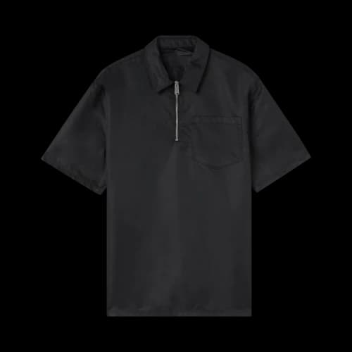 Heron Preston Ex-Ray Nylon Short-Sleeve Zip Up Shirt 'Black'